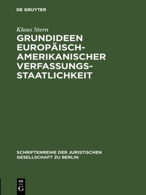 cover image of Grundideen europäisch-amerikanischer Verfassungsstaatlichkeit